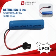 RC Battery 14500 Li-Ion 3.7 Volt 1 PCS Car Battery Remote 3000mAh Black Socket Rechargeable Battery