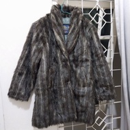 faux fur coat jaket bulu preloved 