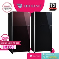 Sharp 720L Glass Door Inverter Pelican Refrigerator SJP882MFGK | Plasmacluster Ion Peti Sejuk Sharp