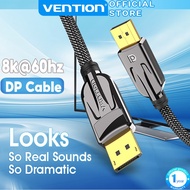Vention Display Port Cable 8K 60HZ Zinc Alloy 32.4Gpbs High Speed DP Cable Metal Braided For Monitor