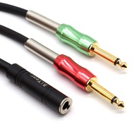 SiYear 1/4" Stereo to Dual 1/4" Mono Insert Cable, 6.35mm (Quarter inch Female TRS to Dual 1/4 Inch