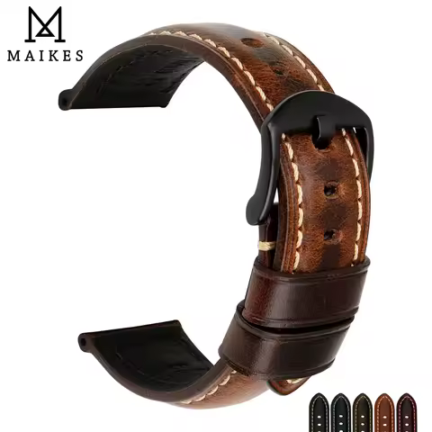 Luxury Handmade Watch Band With Butterfly Buckle Bracelet For Panerai Accessorie Italian Vintage Ful
