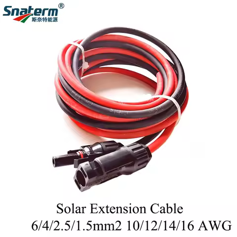 1 Pair Female and Male Single head solar extension wire cable PV wire 6/4/2.5/1.5 mm2 Solar PV Cable