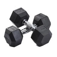 2025 New Gym Fitness 12.5 Kg Black Rubber Dumbbells Hexagonal Dumbbell Set For Weight Physical Train