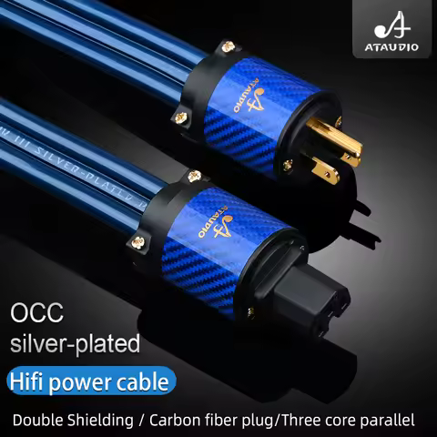 ATAUDIO Hifi Power Cord HI End OCC silver-plated power cable US EU AU Power Plug for CD Amplifer