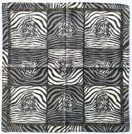 復古 FENDI 絲巾  斑馬紋與 FF 壓花標誌 23 x 23 英吋