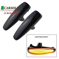 2PCS Smoked Lens Amber Full LED Dynamic Front Side Marker Lights for Mitsubishi Lancer Evo X Mirage