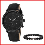 ◵ ◙ ⚽︎ Geneva Men's Watch Fashion Vacation Three Eyes Roman Scale Quartz Watch Men's Belt Wrist Wat