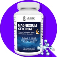 Dr. Berg | Magnesium Glycinate Capsules with Clean, Potent & Pure Ingredients