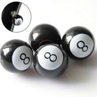 4pcs Black #8 Valve Stem Caps, Suitable For Cars, Motorcycles And Bicycles - Plastic Tire Valve Stem