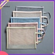 Mesh Pencil Case with Lanyard Clear File Holder Bag Transparent Visibility Zipper Closure Pouch Docu