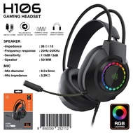 EGA H106 Lite Gaming Headset หูฟังเกมมิ่ง เชื่อมต่อผ่านสาย USB + 2 Jack 3.5mm