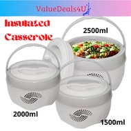 Food Heat Box 1.5L 2L 2.5L SHANTIONE Insulated Casserole Hot Pot with Steel Casserole and Lid Keep W