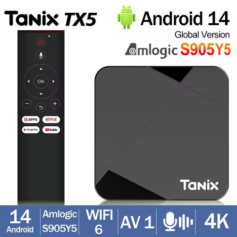 2025 new TANIX TX5 TV Box S905Y5 chip Android 14 system WiFi 6 4K dual-band BT5.0 high-definition me