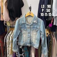 BISA COD Thrift Jaket Jeans Denim Wanita Korean Premium