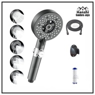 Black Shower Set Premium 5 Mode Air Shower Head Shower Handheld Shower Bathroom Shower Head High Pre