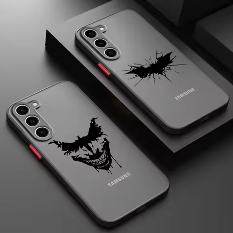 J-Jokers Luxury Art B-Batmans Frosted Translucent For Samsung Galaxy S24 S23 S22 S21 S20 FE S10 S9 S