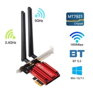 Card Mạng WiFi 6E Intel AX210 Tri-Band PCI-E Bluetooth Không Dây 5.3 Wi-Fi 2.4GHz/5GHz/6GHz 802.11AX