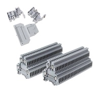 50 Pcs UKK3 DIN Rail ระดับคู่ Dual ขั้วปลายสายไฟแบบแถว500V 25A 28-12AWG สีเทา