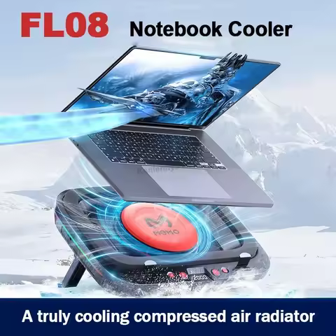 FL08 Laptop Cooler Strong Wind Cooling Stand Base Adjustable Powerful Fan Pressure Game Cooling Pad 