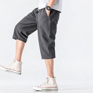 Seluar 3 Suku Lelaki 3 Quarter Pants Men Casual 3/4 Pants Korean Over Knee Black Shorts Three Quarte