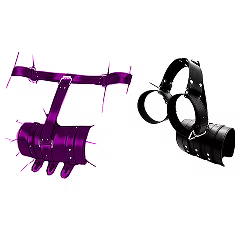 SM PU Leather Behind Back Hand Cuff Collar BDSM Bondage Restraints Slave Training Hand Binding SM To