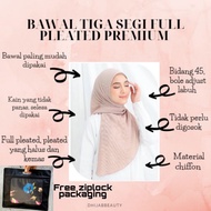 Tudung Bawal tiga segi full pleated | Bawal pleated butterfly | bawal premium