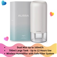 Alissa Premium Wireless Humidifier 700ml | Dual Mist 160ml/h | 12H Battery | Type-C Charging
