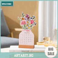 2024 Bloomy Flowers Desk Calendar Aesthetic Monthly Desk Planner for Table Decor