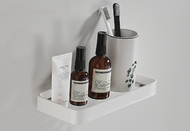 全城熱賣 - 浴室免打孔玻璃置物架（白色30CM）