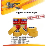 24MM/36MM X 15 METER NIPPON PAINTERS TAPE 006, POWERFUL MASKING TAPE, SELL IN BUNDLE TO GIVE COST SA