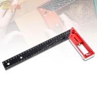 ECYOU Right Angle Ruler, Angle 45/90 Gauge Universal Combination Measuring Ruler,  Aluminum Square R