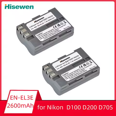 2000mAh EN-EL3e EN EL3e ENEL3e Camera Battery+USB LED Charger with Type C for Nikon D30 D50 D70 D70S