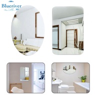 BLURVER~Oval Square Acrylic Mirror Wall Sticker for Chic For Bathroom Home Decor