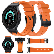 ซิลิโคน สายนาฬิกา For Samsung galaxy watch 6 classic 43mm 47mm สาย 5 Pro 45mm หรูหรา ยาง ไม่มีช่องว่