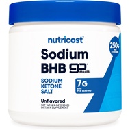 Nutricost Sodium BHB Powder (250g) Unflavored - Keto Supplement, Beta-Hydroxybutyrate Salt