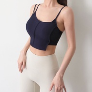 Women Sports Bra Crop Tops Thin Straps Gym Top Solid Color y Sport Vest Wear Outdoor Active Bras