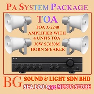 TOA A2240 (A-2240) AMPLIFIER WITH 4 UNITS SC630M ( SC-630M) HORN SPEAKER TOA PA SYSTEM PACKAGE (BUND