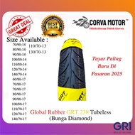 Corva Motor Tayar Motosikal Tubeless Global Rubber GRT 238 90/80-14, 100/80-14, 90/80-17 Diamond Tay