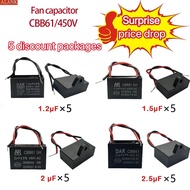ALANK 450v 50-60Hz Fan Full Capacitor Capacitor Compatible with Various Fans 1.2 uf 1.5 uf 2uf 2.5 u