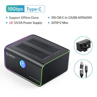 ORICO RGB Light 2-Bay Type-C 10Gbps Hard Disk Docking Station สำหรับผู้ที่ชื่นชอบเกม Auto-Sleep Offl