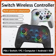 Wireless Pro Controller for Nintendo Switch / OLED / Lite PS4 Andriod Bluetooth Controller with LED Colors,Programmable