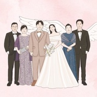 數碼 【韓系清新風格 婚紗插畫 婚紗似顏繪設計】電子檔