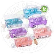 Sangkar Hamster Mewah / Luxury Hamster Cage with External Bathroom & Running Wheel - (Plastic / Wire