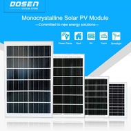 DOSEN Monocrystalline silicon 6V 7W-30W solar panel, IP67 waterproof, full power output, with connec