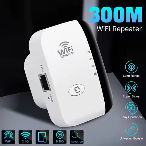 FENVI 300Mbps Wireless WiFi Repeater 2.4Ghz Wi-Fi Amplifier Extender 802.11N/ B /G WPS Long Range Si