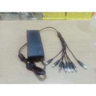 (((AALLOO)) Adaptor camera CCTV DC cabang 8 12v 10a charger Aki mobil