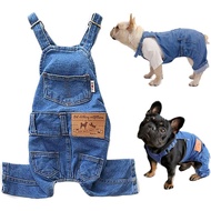 Dog Shirts Clothes Denim Overalls, Pet Jeans Onesies Apparel, Puppy Jean Jacket Sling Jumpsuit Costu