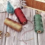 COOLSY 2mm 100m Filigree Cotton Rope Crafts For DIY Hand-Woven Gift Wrapping Tied Rope Christmas Decoration Tag Rope