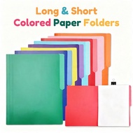 Long & Short Colored Paper Folders (50PCS) 11 Points Files and Documents For School & Office